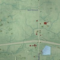 Second close-up of the map of Ingalls, Indiana print showing more streets and buildings