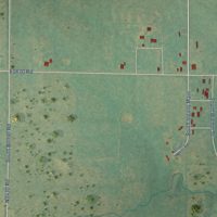 Second close-up of the map of Ingalls, Oklahoma print showing more streets and buildings