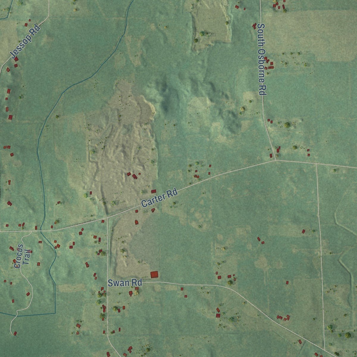 Second close-up of the map of Ingham, Michigan print showing more streets and buildings