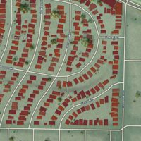 Second close-up of the map of Ingleside Terraces, California print showing more streets and buildings