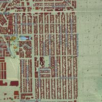 Second close-up of the map of Inglewood, California print showing more streets and buildings