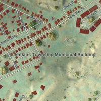 Second close-up of the map of Inkerman, Pennsylvania print showing more streets and buildings
