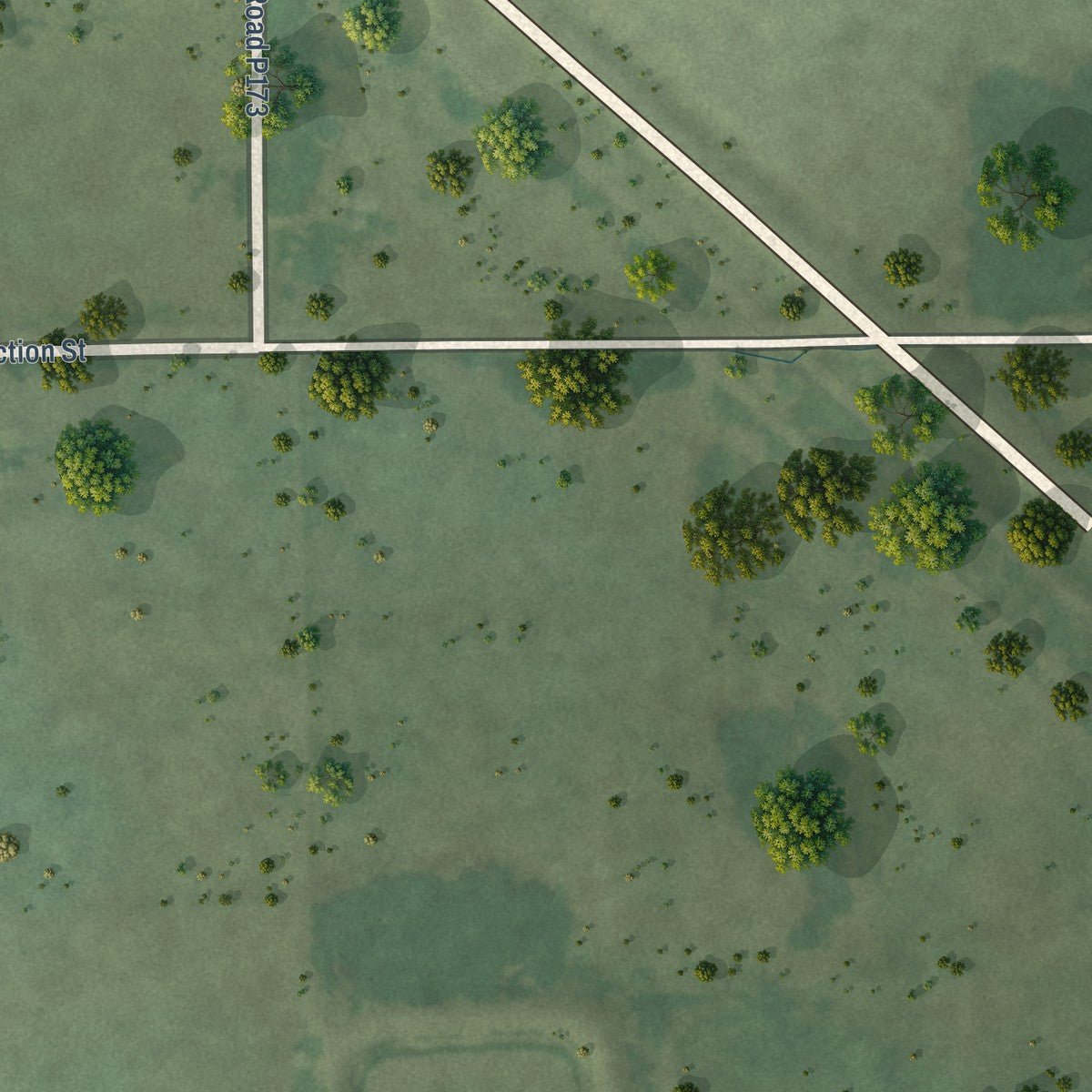 Second close-up of the map of Inman, Nebraska print showing more streets and buildings