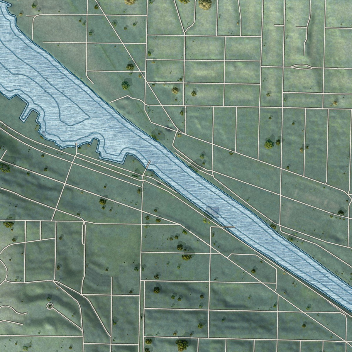 Second close-up of the map of Interbay, Washington print showing more streets and buildings