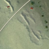 Second close-up of the map of Interior, South Dakota print showing more streets and buildings