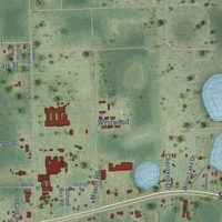Second close-up of the map of Interlachen, Florida print showing more streets and buildings