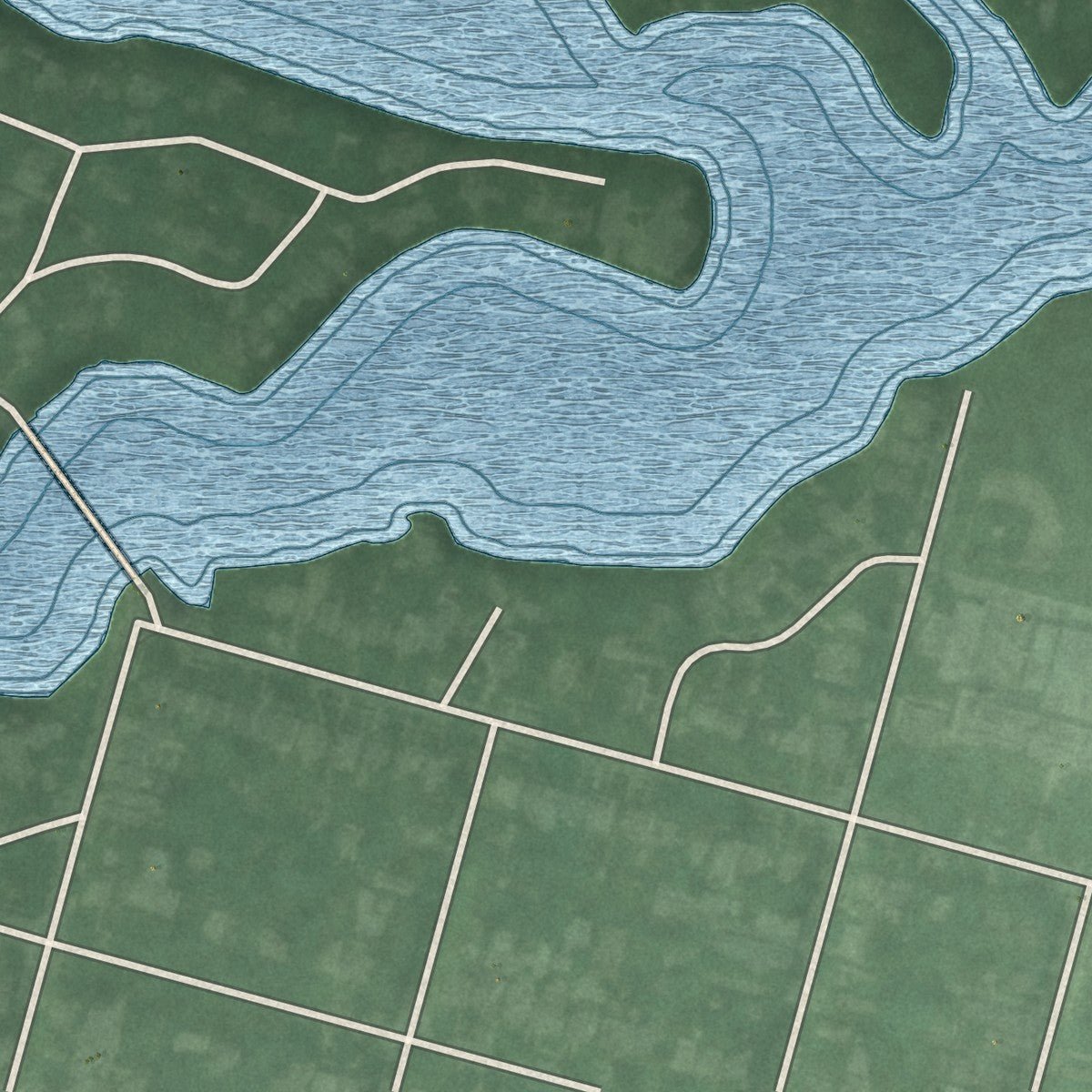 Second close-up of the map of Interlaken, New Jersey print showing more streets and buildings