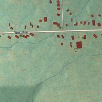 Second close-up of the map of Interlaken, New York print showing more streets and buildings