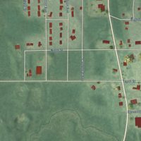 Second close-up of the map of Interlochen, Michigan print showing more streets and buildings