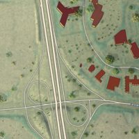 Second close-up of the map of Inverness, Colorado print showing more streets and buildings