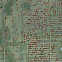 Second close-up of the map of Inverness Highlands South, Florida print showing more streets and buildings