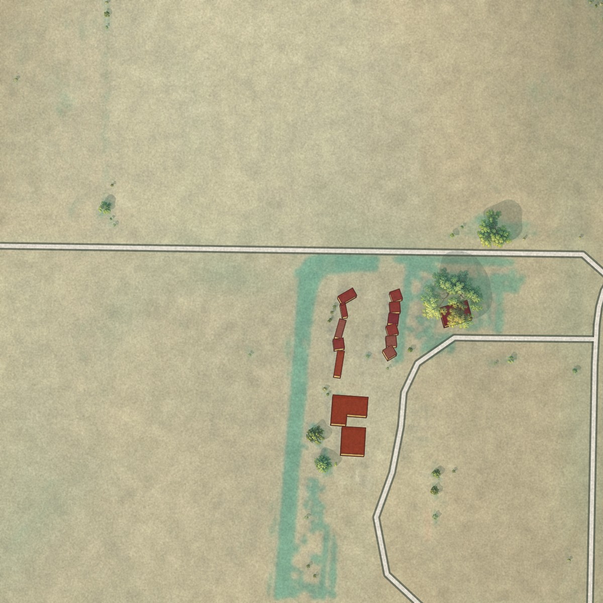 Second close-up of the map of Inverness, Montana print showing more streets and buildings