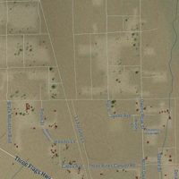Second close-up of the map of Inyokern, California print showing more streets and buildings