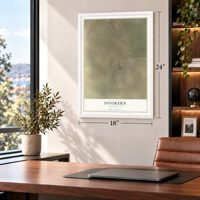 Inyokern, California map, 18 x 24 inch print in a white frame in a home office