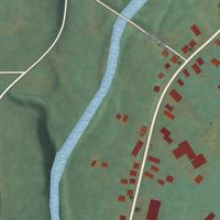 Second close-up of the map of Iola, Pennsylvania print showing more streets and buildings