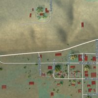 Second close-up of the map of Ione, Oregon print showing more streets and buildings