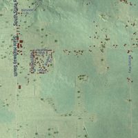 Second close-up of the map of Ionia, Ionia County, Michigan print showing more streets and buildings