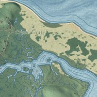 Second close-up of the map of Ipswich, Massachusetts print showing more streets and buildings