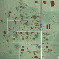 Second close-up of the map of Ipswich, South Dakota print showing more streets and buildings