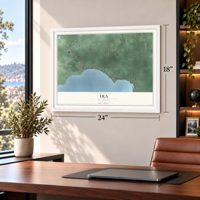 Ira, Michigan map, 18 x 24 inch print in a white frame in a home office