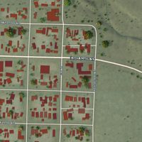 Second close-up of the map of Iraan, Texas print showing more streets and buildings