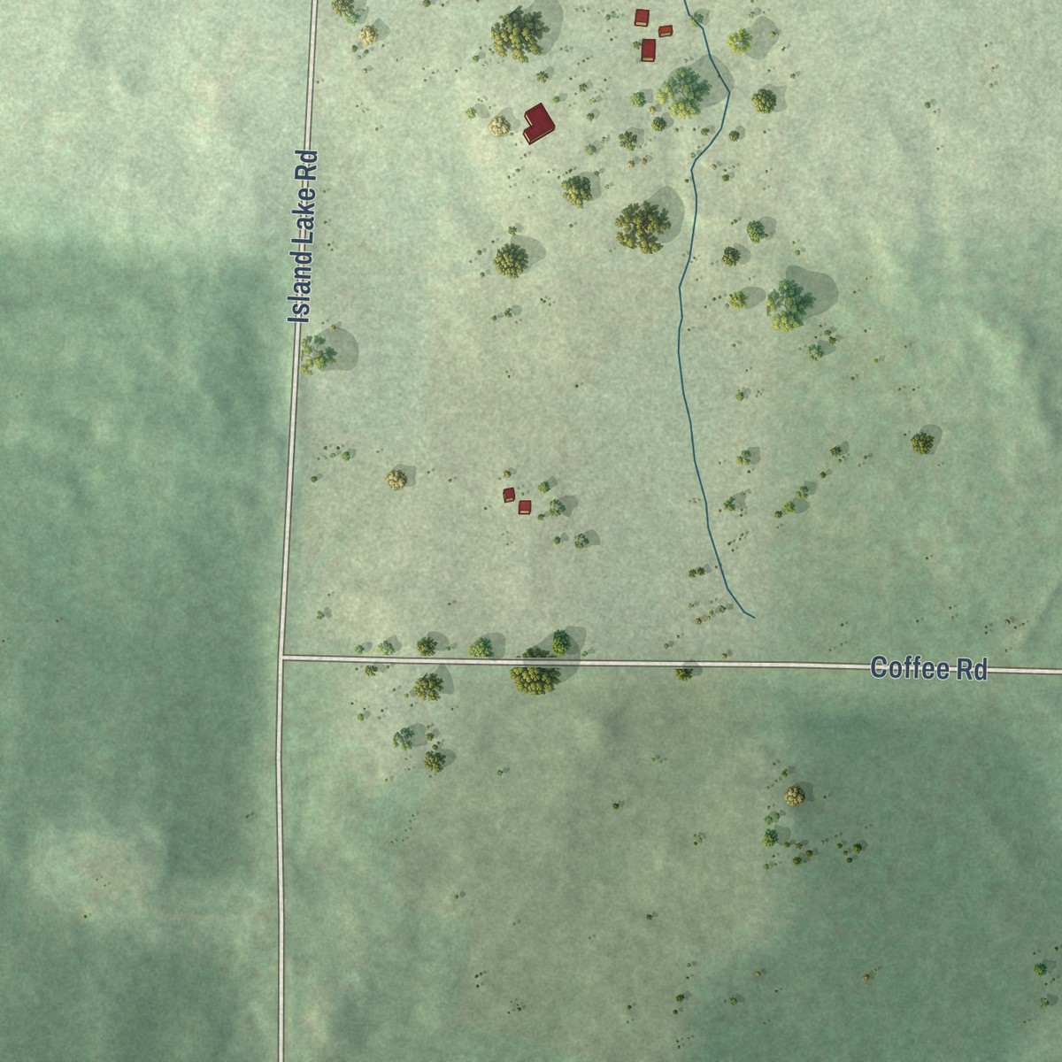 Second close-up of the map of Iron Belt, Wisconsin print showing more streets and buildings