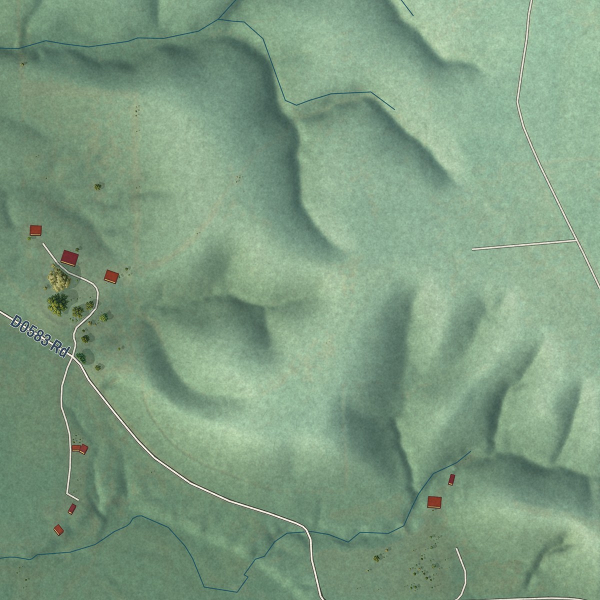 Second close-up of the map of Iron Post, Oklahoma print showing more streets and buildings