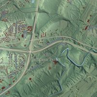 Second close-up of the map of Irondale, Alabama print showing more streets and buildings