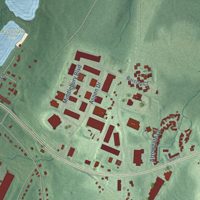 Second close-up of the map of Ironia, New Jersey print showing more streets and buildings