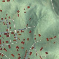 Second close-up of the map of Ironville, Kentucky print showing more streets and buildings