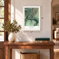Ironville, Pennsylvania map, 12 x 18 inch print in a white frame in an entryway