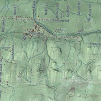 Second close-up of the map of Ironwood, Gogebic County, Michigan print showing more streets and buildings