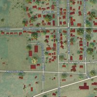 Second close-up of the map of Irrigon, Oregon print showing more streets and buildings