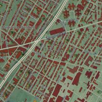 Second close-up of the map of Irvington, New Jersey print showing more streets and buildings