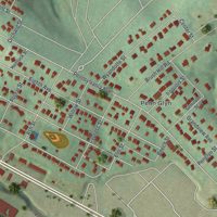 Second close-up of the map of Irwin, Westmoreland County, Pennsylvania print showing more streets and buildings