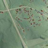 Second close-up of the map of Irwinton, Georgia print showing more streets and buildings