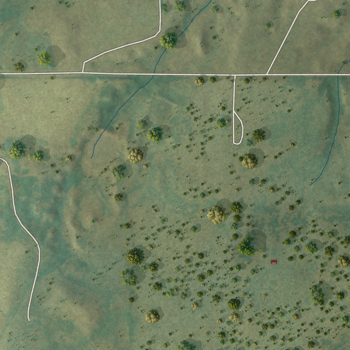 Second close-up of the map of Isabella, Oklahoma print showing more streets and buildings
