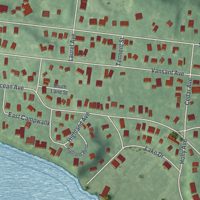 Second close-up of the map of Island Heights, New Jersey print showing more streets and buildings