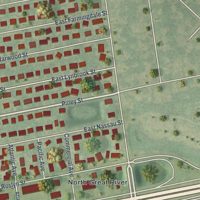 Second close-up of the map of Islip Terrace, New York print showing more streets and buildings