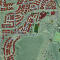 Second close-up of the map of Issaquah Highlands, Washington print showing more streets and buildings