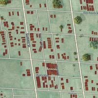Second close-up of the map of Italian Village, Ohio print showing more streets and buildings