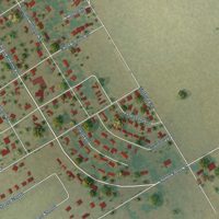 Second close-up of the map of Itasca, Texas print showing more streets and buildings