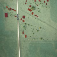 Second close-up of the map of Ithaca, Nebraska print showing more streets and buildings