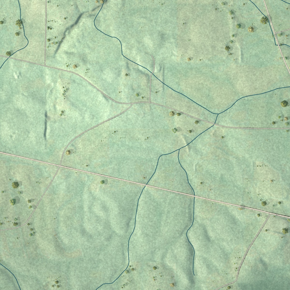 Second close-up of the map of Ivalee, Alabama print showing more streets and buildings