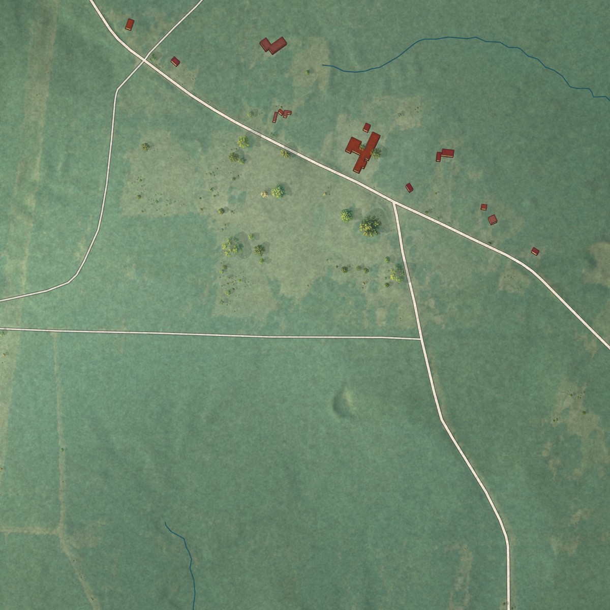 Second close-up of the map of Ivan, Arkansas print showing more streets and buildings