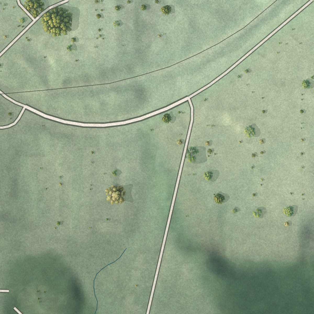 Second close-up of the map of Ivan Hill, Georgia print showing more streets and buildings