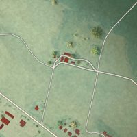 Second close-up of the map of Ivor, Virginia print showing more streets and buildings
