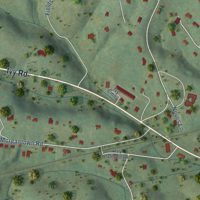 Second close-up of the map of Ivy, Virginia print showing more streets and buildings