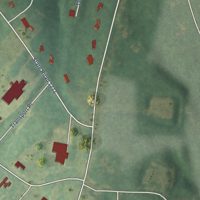 Second close-up of the map of JAARS, North Carolina print showing more streets and buildings