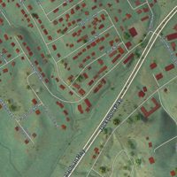 Second close-up of the map of Jacksboro, Tennessee print showing more streets and buildings